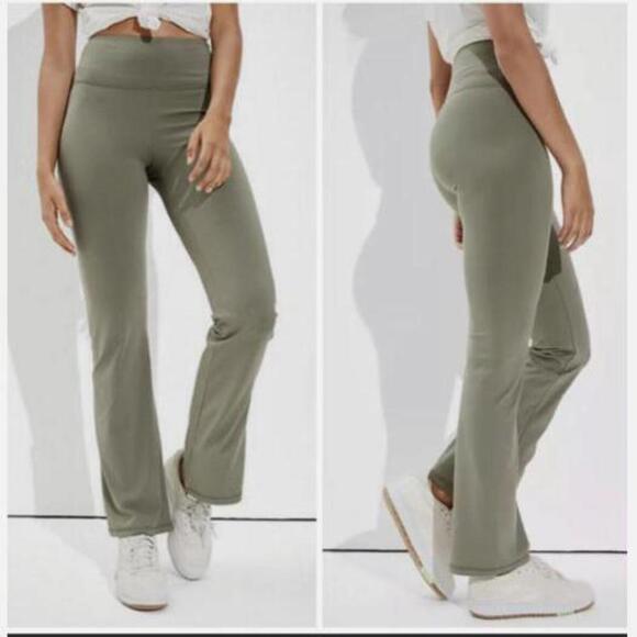 American Eagle Outfitters Pants - American Eagle Sage Green Flare leggings